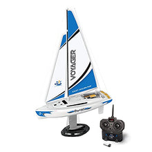 Load image into Gallery viewer, PLAYSTEAM Voyager 280 RC Controlled Wind Powered Sailboat in Blue -17.5" Tall