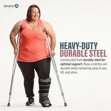 Load image into Gallery viewer, Dynarex Bariatric HD Steel Adult Crutches - Extra Heavy Duty Bariatric Crutches with Underarm Pads