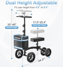 Load image into Gallery viewer, HOMLAND Knee Scooter Walker for Adults for Foot Injuries, 8'' Rubber Wheel
