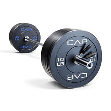 Load image into Gallery viewer, CAP Barbell 260 lb Economy Olympic Weight Set with 7ft Chrome Barbell & Black Bumper Plates