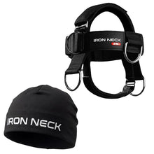 Load image into Gallery viewer, Iron Neck , Versatile Neck Exerciser, Strengthener and Trainer with Adjustable Head and Chin Strap, Portable Head Harness for Weight Lifting, Home and Gym Use | Bundle with Iron Neck Skull Cap