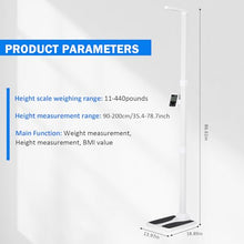 Load image into Gallery viewer, JJFFTAO,Professional Digital Physicians Scale,Ultrasonic Height and Weight Scale,Multifunctional Medical Measuring Scale for Weight and Height Measurement,Weight Capacity 440 lbs / 35.4”-78.7”