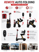 Load image into Gallery viewer, Ecomobi Light Weight Mobility Scooter for Seniors & Adults, 12–30 Mile Range, Foldable Airline Approved Portable 4 Wheel Motorized Scooter with Removable Lithium Battery, 300 lb Capacity, Ultra Red