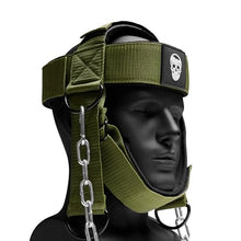 Load image into Gallery viewer, Gymreapers Neck Harness Weight Lifting - Neck Trainer Workout Equipment - Heavy Duty Stainless Steel Chain, Adjustable Neoprene Head Strap, Exercise Equipment for Strength & Pain Relief