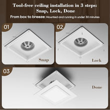 Load image into Gallery viewer, Gopper Ultra Quite Bathroom Exhaust Fan with Light, 120CFM, 1.0 Sones, 6500K, 1000LM, Easy Install, Energy Efficient, 10x10 Mount Ceiling Ventilation Fan