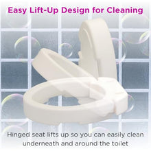 Load image into Gallery viewer, NOVA Medical Products Hinged Toilet Seat Riser Lift Up and Down Raised Toilet Seat For Under Seat For Elongated Seat Color, White, (Pack of ), 1 Count