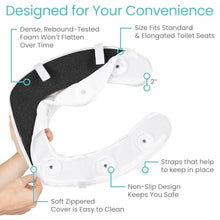 Load image into Gallery viewer, Universal Fit - Raised Toilet Seat with High-Density Foam for Elongated & Standard