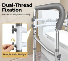 Load image into Gallery viewer, Toilet Safety Rails for Seniors, Adjustable Toilet Safety Frame Handles Fits Most Toilets, Gifts for Handicap and Disabled Seniors Elderly, Foldable, Safe Weight Capacity of 330 lbs(150KG)