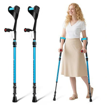 Load image into Gallery viewer, FUSHIDE Forearm Crutches for Adults, Lightweight Elbow Crutches, 10-Level Adjustable Height, 1Pair