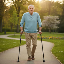 Load image into Gallery viewer, KMINA Forearm Crutches for Adults (x2 Units), Open Cuff, Extra Comfort with Hand Grip and Wide Tip