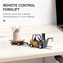 Load image into Gallery viewer, BRRRRT 1/64 Full Proportional RC Forklift Toy,8 Channel 2 Mode Mini Remote Control Forklift Truck with Flatbed Tow Truck