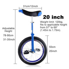 Load image into Gallery viewer, Single Wheel Unicycles Freestyle Unicycles, 24" Wheel Leakproof Tire Wheel Cycling One Wheel Bike for Teenagers Adults Outdoor Sports Fitness Exercise(24")