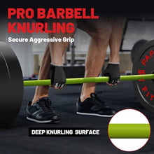 Load image into Gallery viewer, PAPABABE Barbell, 7ft Olympic Barbell 45lb, 30mm Green Chrome Grip & Black 2-Inch Sleeves -(Green/Black)