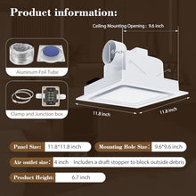 Load image into Gallery viewer, Gopper Ultra Quite Bathroom Exhaust Fan with Light, 120CFM, 1.0 Sones, 6500K, 1000LM, Easy Install, Energy Efficient, 10x10 Mount Ceiling Ventilation Fan