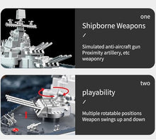 Load image into Gallery viewer, Ssccgym 23.6" Inch Remote Controlled Warship Battleship 10km/h 4WD 2.4G RC Controlled Ship 1:390 Scale On Water Lakes Pools
