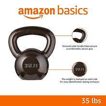 Load image into Gallery viewer, Amazon Basics Cast Iron Kettlebell for Strength Training, Wide Handle with Comfortable Grip, 35 Pounds, Black