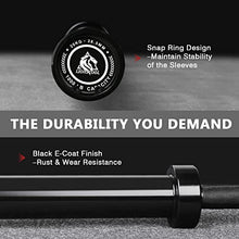 Load image into Gallery viewer, LIONSCOOL 7ft Olympic Barbell (Black E-coating, 1000LBS, No Center Knurl)