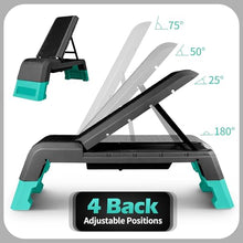 Load image into Gallery viewer, leikefitness Exercise Step Platform, Multifunctional Aerobic Deck with Cord and Adjustable Dumbbell & Weight Bench, Fitness Equipment for Workout Home Gym, GM5821 (Black)