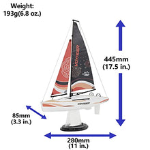 Load image into Gallery viewer, PLAYSTEAM Voyager 280 2.4GHz RC Motor Powered Sailboat in Red - 17.5" Tall