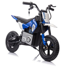 Load image into Gallery viewer, 24V Kids Ride On Electric Toy Motocross Motorcycle,200W High Speed Hub Motor, Rear Wheel Shock Absorber, Adjustable Speed (Blue)
