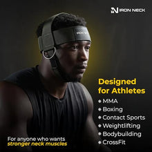 Load image into Gallery viewer, Iron Neck Neck Trainer, Exerciser, & Strengthener with Adjustable Head and Chin Strap - Portable Head Harness for Weight Lifting, Home, & Gym Use - Exercise & Workout Equipment (Classic, Olive Green)
