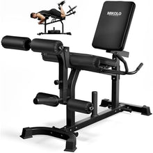 Load image into Gallery viewer, Mikolo Leg Extension and Curl Machine, Adjustable Leg Curl Machine, Seated Leg Extension and Lying Curl Machine for Home Gym, Leg Workout Equipment with Triple Loading System, Black
