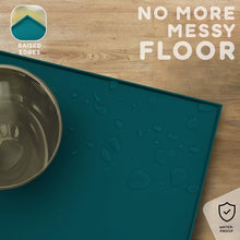 Load image into Gallery viewer, Dog Food Mat - 28x18 Raised Edges Dogs Mat for Food and Water Prevent Spill, Waterproof Cat Food Mats Protect Floors, Easy Clean Dog Bowl Mats for Food and Water, Silicone Pet Feeding Placemats