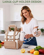 Load image into Gallery viewer, HOMESPON Double Layer Insulated Lunch Bag with Shoulder Strap, 12L, Brown