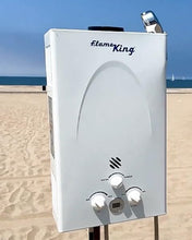 Load image into Gallery viewer, Flame King Portable Tankless Water Heater Propane Gas 10L 2.64 GPM at 68,000 BTU, Outdoor Instant Hot Water Shower for RV, Camping, Farm, Cabins