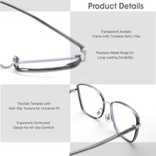 Load image into Gallery viewer, DOERAYMI Blue Light Glasses-Fashion Square Eyeglasses,Anti UV Ray & Blue Light Glasses for Woman/Men