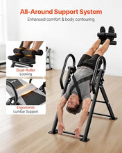 Load image into Gallery viewer, VEVOR Inversion Table, 300 lbs Capacity Heavy Duty Back Inverter Stretcher, Inverted Table with Stable Structure, Dual-Roller Locking, Decompression Tables for Shoulders, Neck, Back, Knees