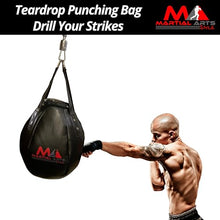 Load image into Gallery viewer, Wrecking Ball Punching Bag, Professional Boxing Teardrop Body Snatcher Bag for Training MMA Kickboxing Muay Thai, Round Shaped Heavy Bag (Unfilled) (Black, 110)