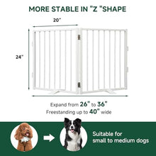 Load image into Gallery viewer, Snagle Paw Full Metal Freestanding Dog Gate,Indoor Dog Gate with Floor Protect Support Feet, 40x24 Inches Foldable Dogs Barrier for Stairs, Hallways and Doorways (24'' H 2 Panel, White