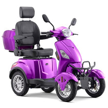 Load image into Gallery viewer, Super Large Electric 4 Wheel Mobility Scooters, Heavy Duty 800W Wheelchair Device, 25 Miles Long Range, All Terrain Mobility Scooter,Speed Adjust, Remote Key,Receive Ready to Ride (Purple)