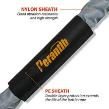 Load image into Gallery viewer, Perantlb Battle Rope with cloth sleeve -1.5/2 Inch Diameter 30' 40' 50' Lengths -Gym Muscle Toning Metabolic Workout Fitness, battle rope Anchor Strap Kit Included (1.5" x 30 ft Length)