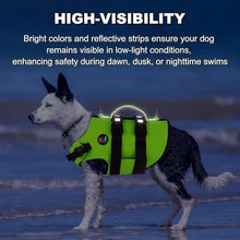 Load image into Gallery viewer, Dogcheer Dog Harness Life Jacket, High Buoyancy Neoprene Dog Life Vest for Swimming Boating, Adjustable Puppy Swim Vest Reflective Pet Float Vest for Small Medium Large Dogs - Green, M