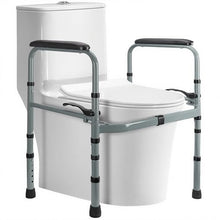 Load image into Gallery viewer, Toilet Safety Rail for Seniors – Adjustable & Foldable Toilet Safety Frame with Padded Handles, Stand Alone Bathroom Safety Rail & Toilet Support for Elderly, Fits Most Toilets, 350 lb Capacity