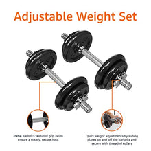 Load image into Gallery viewer, Amazon Basics Adjustable Dumbbell Hand Weight Set with Storage Case, Portable, Secure, 38 Pounds, Black