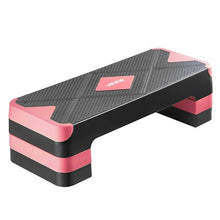 Load image into Gallery viewer, VEVOR Aerobic Exercise Step Platform, 28-Inch Workout Aerobic Stepper, Height Adjustable Fitness Training Step Deck Trainer with 4 Risers, Non-Slip Surface Bench for Home Gym Cardio Strength, Red