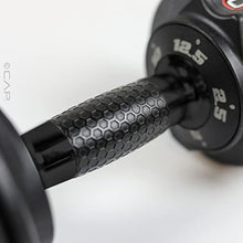 Load image into Gallery viewer, CAP 12.5 lb Pair ADJUSTABELL Adjustable Dumbbell with Contoured Full Rotation Handle, Honeycomb Design, Black
