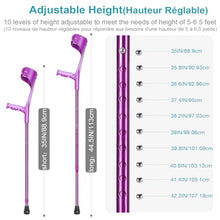 Load image into Gallery viewer, Antdvao Forearm Crutches Pair Folding Forearm Crutches Anti-Drop Cuff Reduces The Hassle of Picking Up Forearm Crutch(Violet)