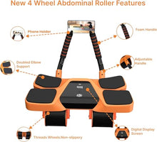 Load image into Gallery viewer, 2025 New 4-Wheel Abdominal Roller with Elbow Support, Latest Upgraded High-Performance Exercise Machine With Automatic Rebound, Multi- layered Anti-Slip Design with Built-in Workout Tracker