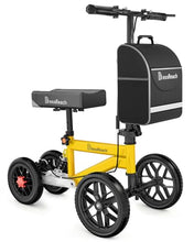 Load image into Gallery viewer, BlessReach Economy Steerable Knee Walker - Compact Crutch Alternative for Foot Injuries with Dual Braking System (Yellow)