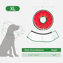 Load image into Gallery viewer, Supet Raised Inflatable Dog Cone After Surgery - Adjustable Recovery Donut Collar with Removable Shield to Stop Licking Wounds & Protect Stitches - Soft Dog Cone Alternative for Dogs (Watermelon,XL)