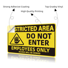 Load image into Gallery viewer, Employees Only Sign, Do Not Enter Signs, Restricted Area Vinyl Stickers