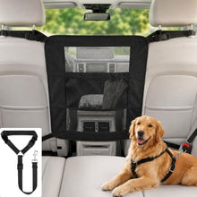 Load image into Gallery viewer, Dog Car Barrier, Dog Car Net Barrier, Heavy Duty Canvas Seat Divider with Belt Set, Double-Sided Organizer, Adjustable Pet Safety Kit, Precision Fit for SUV & Cars