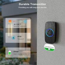 Load image into Gallery viewer, ELKRTG Wireless Doorbell - Waterproof, 8-Color Breathing Light & 2 Mute Modes