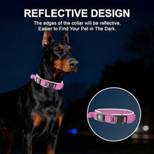 Load image into Gallery viewer, 2026 Upgrade Dog Collar with IPX8 Waterproof AirTag Holder,Military Tactical Comfortable Control Handle and Ultra-Durable Metal Buckle/Night Reflective,GPS Collar for Medium to Large Dogs(Pink/M)