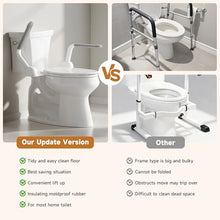 Load image into Gallery viewer, Toilet Safety Rails for Seniors, Super Heavy Duty Handicap Toilet Rails with Foldable Handles, Toilet Safety Frame Rails with Arms for Disabled Pregnant, Toilet Assistance for Elderly