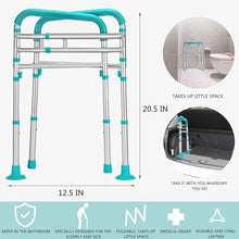 Load image into Gallery viewer, Lianjindun Toilet Safety Rails, Adjustable Toilet Frame for Elderly, Seniors, Handicap & Disabled, Foldable Handicap Toilet Handles Fit Any Toilets(Peacock Blue)